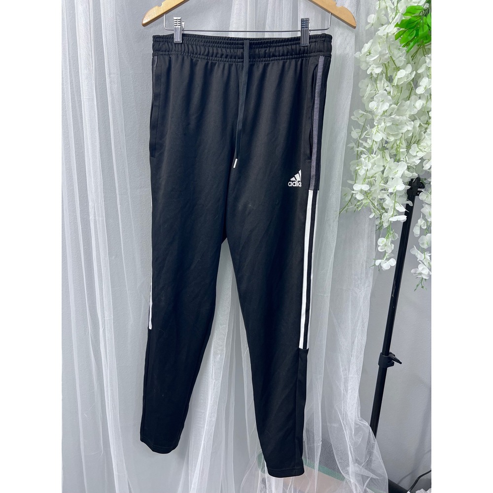 Adidas Mens Aeroready Primegreen Track Pants Black White Stripes Size M Joggers
